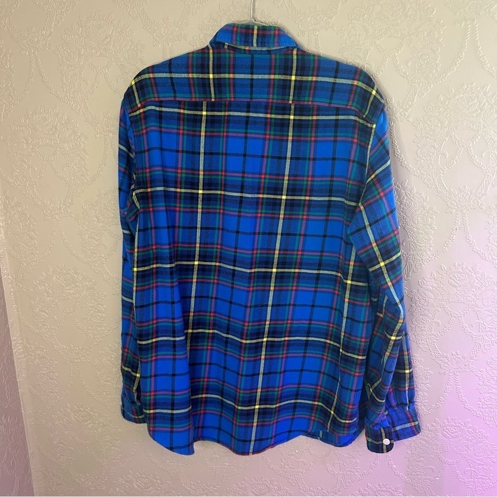 Blue Plaid Men's Shirt Polo Ralph Lauren L great condition 100% cotton - Picture 4 of 6